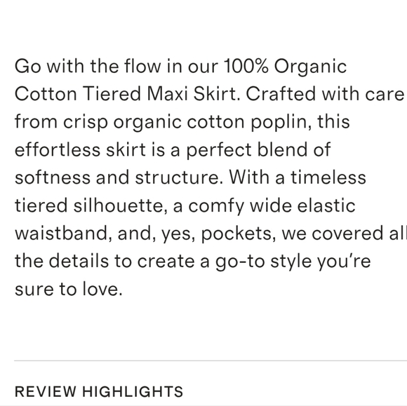 Quince organic cotton white poplin tiered maxi skirt size M - Picture 3 of 6